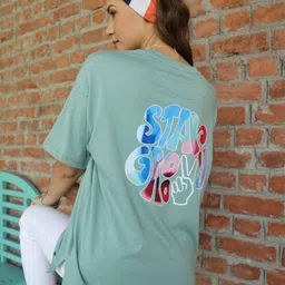 TITTLI Graphic Printed Drop Shoulder Sleeves Pure Cotton Oversized T-shirt-image-97