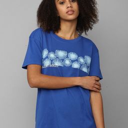 Allen Solly Woman Floral Printed Pure Cotton Casual T-shirt-image-40