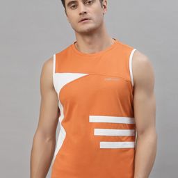 JUMP USA Men Orange & White Rapid Dry T-shirt-image-87