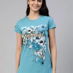 LYRA Women Multicoloured Floral Printed Anti Odour T-shirt-image-47