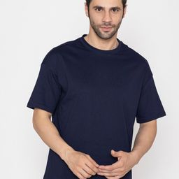 TITTLI Round Neck Drop-Shoulder Sleeves Oversized Pure Cotton T-shirt-image-66