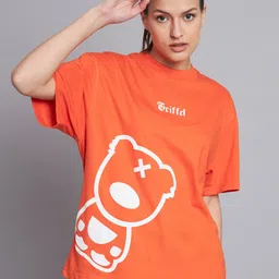 GRIFFEL Graphic Printed Drop Shoulder Cotton Oversized T-shirt-image-84