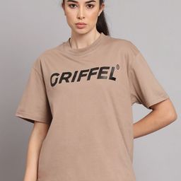 GRIFFEL Typography Printed Drop Shoulder Sleeves Cotton Oversized T-shirt-image-15