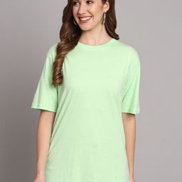 Funday Fashion Round Neck Organic Cotton Oversized T-shirt-image-36