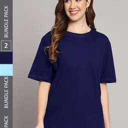 Funday Fashion Pack Of 2 Cotton Oversized T-shirts-image-58