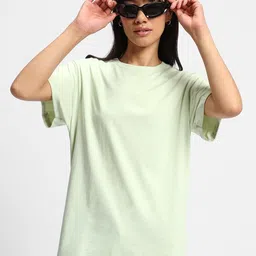 Bewakoof Women Solid Relaxed Fit Boyfriend T-shirt-image-19