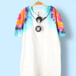 Jumping Joey Boys Tie & Dye Round Neck Pure Cotton Loose Fit T-shirt-image-7