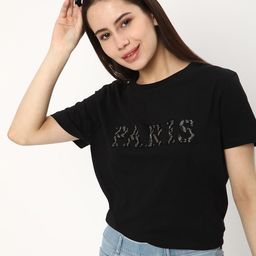 R&B Round Neck Typography Printed Cotton Regular Fit T-shirt-picture-43