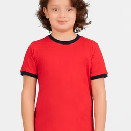 KIDKLO Boys Red Solid Round Neck T-shirt-image-17