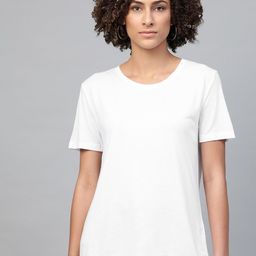 Marks & Spencer Women White Solid Round Neck T-shirt-picture-38