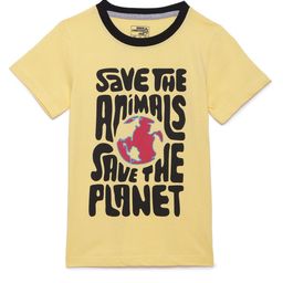 UNDER FOURTEEN ONLY Boys Yellow Printed Round Neck T-shirt-image-75