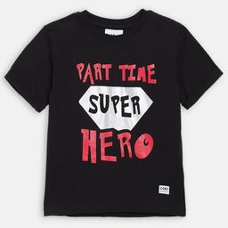 Blue Giraffe Boys Black Printed Round Neck T-shirt-picture-47