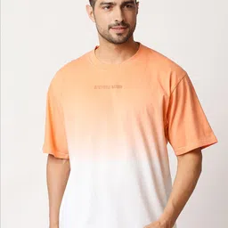 AESTHETIC NATION High Neck Ombre Dyed Anti Odour Oversize Cotton T-shirt-picture-34