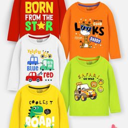 YK X Trampoline Boys Typography 5 Printed Applique T-shirt-image-73