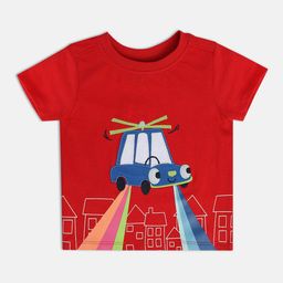 MINI KLUB Boys Graphic Printed Applique Round Neck Pure Cotton T-shirt-image-64