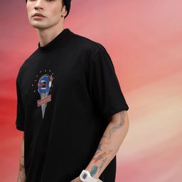 HIGHLANDER Unisex Oversized Graphic Printed Drop Shoulder Sleeves Casual T-shirt-image-80