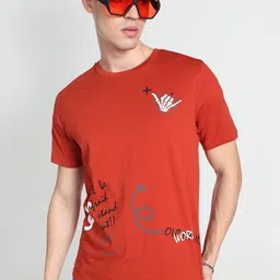 Flying Machine Graphic Print Cotton T-Shirt-image-71