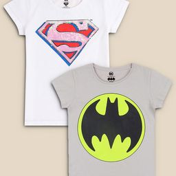 Kids Ville Girls DC Comic Printed Cotton T-shirt Pack of 2-image-3