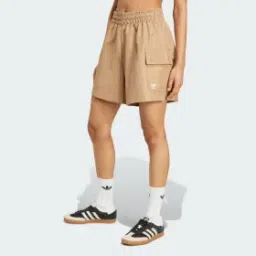 Essentials Woven High-Waist Cargo Shorts-image-32