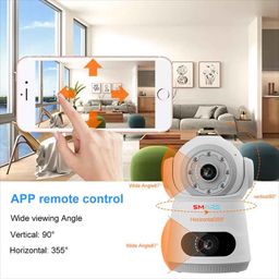 SMARS 4+4 MP Dual Lens HD WiFi Robot CCTV Camera with Audio & Video Recording | Colour Night Vision | Two Way Audio | AI Motion Detection | 360° View | Remote View image 4