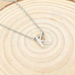 TOUCH925 Silver-Plated Sterling Silver K-Alphabet Pendant With Chain-image-39