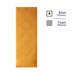 Yoga Mat, 8 mm thick, 183 x 61 cm, with Strap, TPE - Orange, For Soft Yoga-image-85