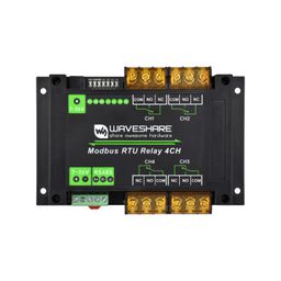 Waveshare Industrial Modbus RTU 4-ch Relay Module with RS485 Interface, Industrial Grade Rail-Mount Case image 2