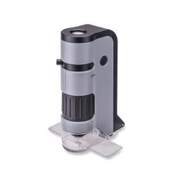 Carson MP-250 MicroFlip 100x-250x LED Lighted Pocket Microscope with Flip Down Slide Base, Smartphone Adapter Clip and UV Flashlight image 1