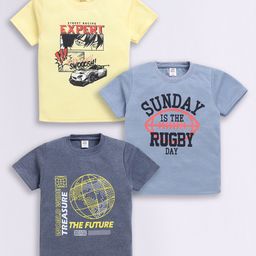 Here&Now X Game Begins Boys Set of 3 TypographyT-shirts-27