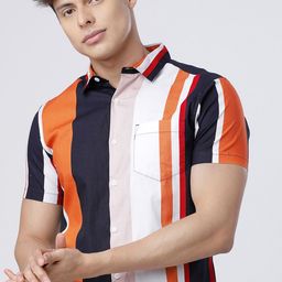 HIGHLANDER Men Slim Fit Striped Shirt-picture-38