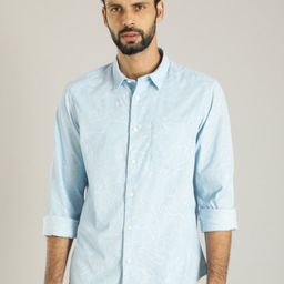 Indian Terrain Men Classic Floral Printed Pure Cotton Casual Shirt-picture-12