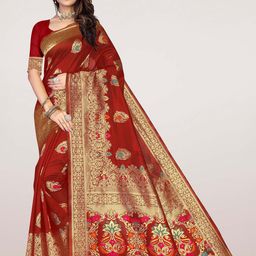 Maroosh Woven Design Zari Banarasi Saree-picture-57