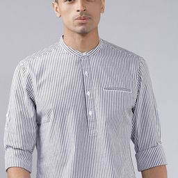 HIGHLANDER Men Slim Fit Opaque Striped Casual Shirt-image-89