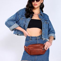 Sassora Unisex Textured Premium Leather Waist Pouch-image-48