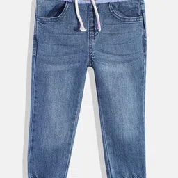 mothercare Girls Mid-Rise Light Fade Stretchable Jogger Jeans-image-11