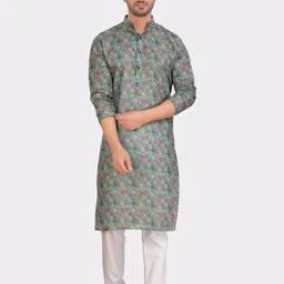 SHIWAM ETHNIX Mandarin Collar Ethnic Motifs Printed Kurta-image-50