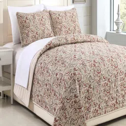 Modern Threads Violet Set of 3 Floral Microfiber AC Room 110 GSM Single Bed Quilt-64