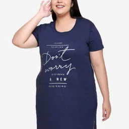 IN Love Typography Printed Cotton Longline Lounge T-Shirt-image-37