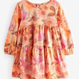 NEXT Girls WATERCOL FLORAL Print Pure Cotton A-Line Dress-11
