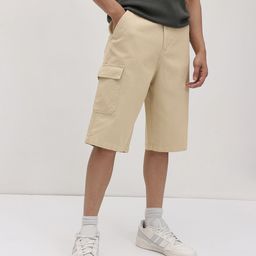 The Roadster Life Co. Men Waffle Knit Pure Cotton Baggy Fit Cargo-Style Skater Shorts-image-86