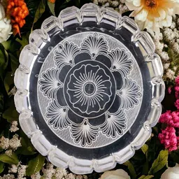 Sigaram Silver Toned Floral Designed Pooja Thali-image-40