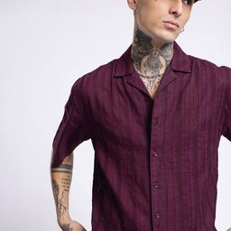 glitchez Street Savvy Self Design Textured Oversized Shirt-image-14