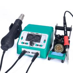 YIHUA 938BD-I 110W soldering iron LCD large screen power display hot air 2 in 1 multiple soldering station image 1
