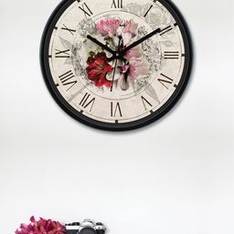 RANDOM Beige & Red Round Printed 30 cm Analogue Wall Clock-image-53
