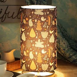 green girgit Black Shy Birds Printed Column Lamp With Shade-11