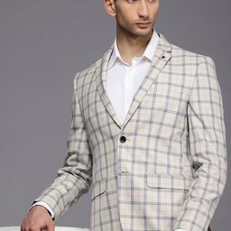 Louis Philippe Slim Fit Checked Single-Breasted Formal Blazer-picture-37