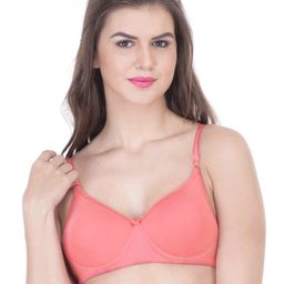 Claura Peach-Coloured Full-Coverage T-shirt Bra-picture-1