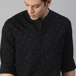 Roadster Men Black & Red Printed Pure Cotton Sustainable Casual Shirt-13