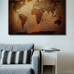 999Store Brown Hand-Painted World Map Wall Painting-image-8