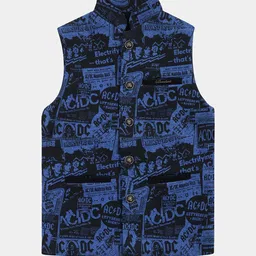 Lil Tomatoes Boys Blue Nehru Jacket-image-2